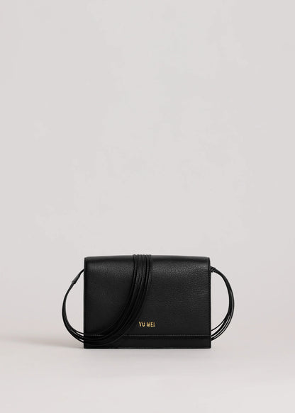 Yu Mei - Suki Multi-Strap Clutch - Black Deer Nappa
