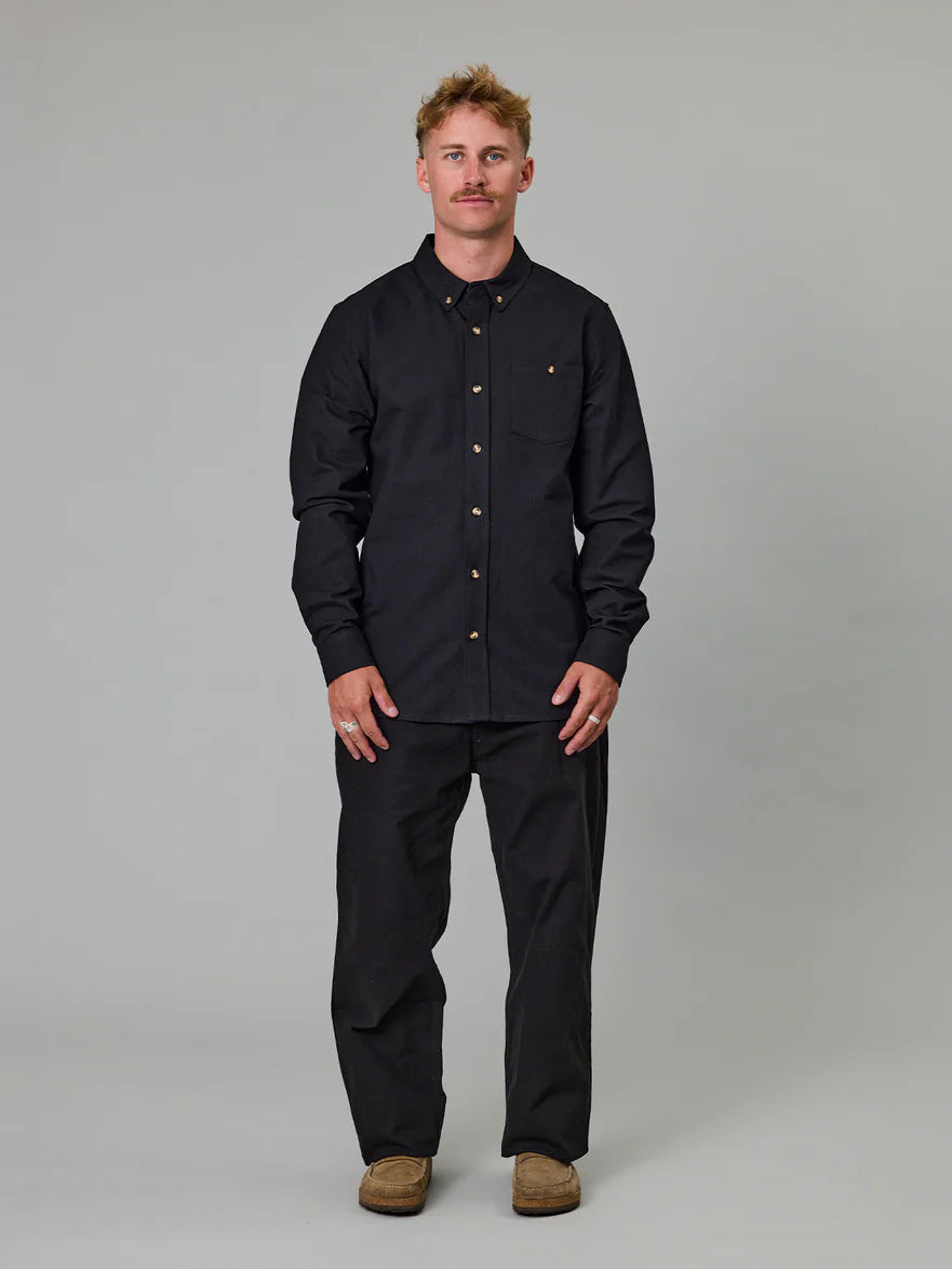 Just Another Fisherman - Anchorage Shirt - Deep Black