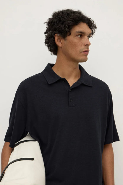 ASSEMBLY LABEL - ALONZO KNIT POLO - TRUE NAVY