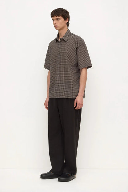 ASSEMBLY LABEL - ALTA CHECK SHORT SLEEVE SHIRT - BROWN/BLACK