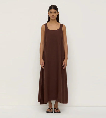 Assembly Label - Maree Linen Midi Dress - Espresso
