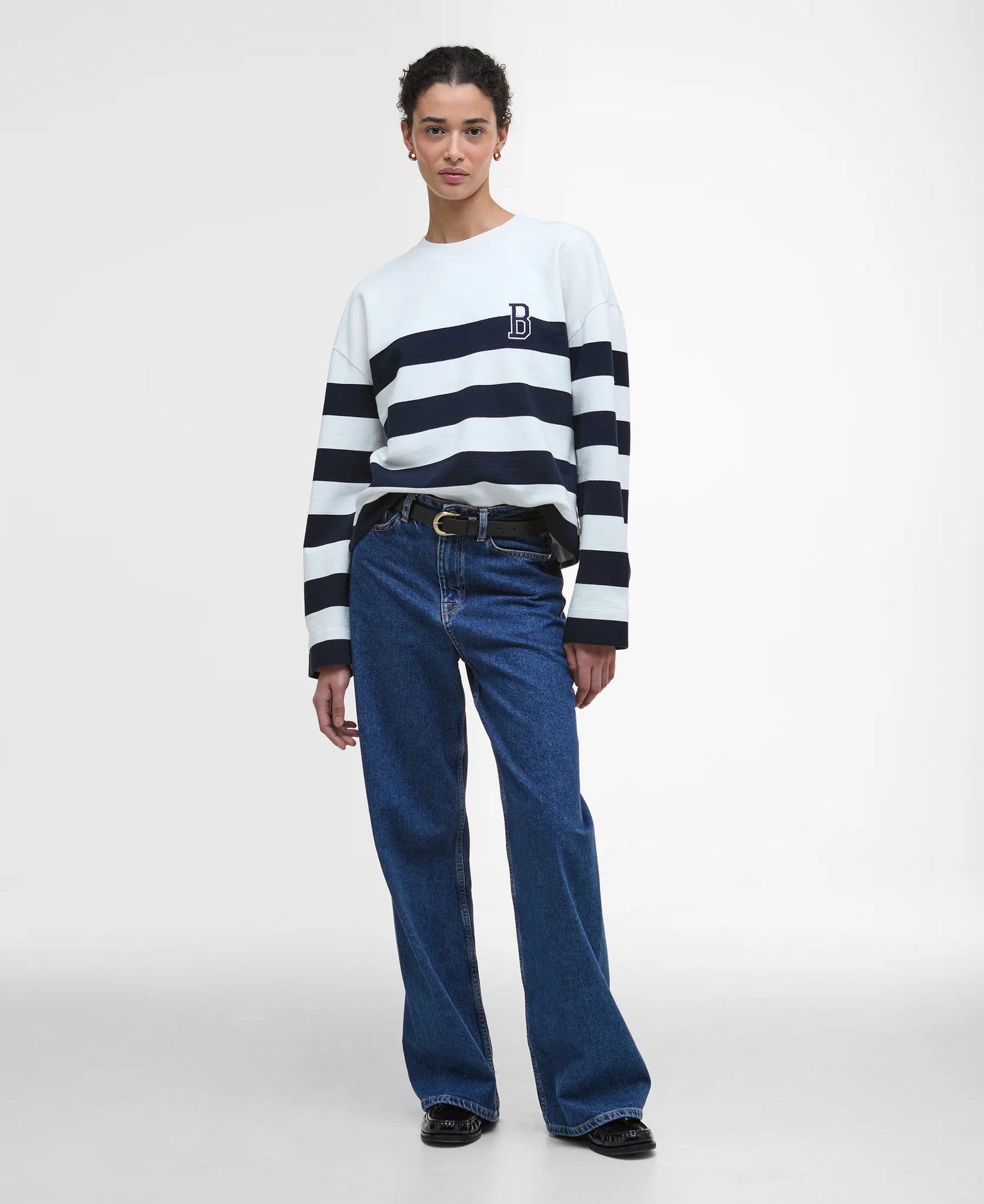 Barbour - Faye Sweatshirt - Cloud/Navy Stripe