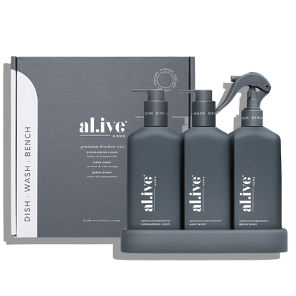 Al.ive- kitchen trio - lemon &amp; pomegranate + coconut &amp; wild orange