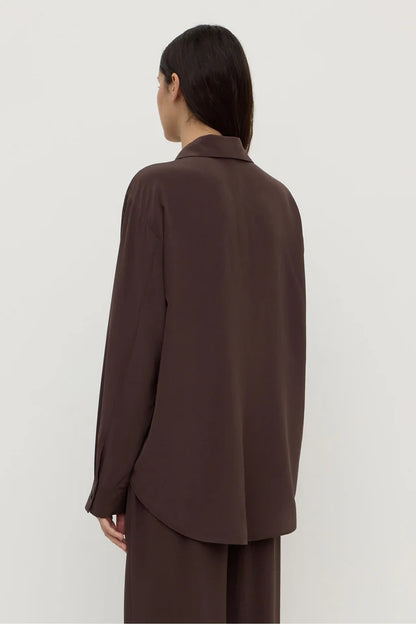 Assembly Label - Betty Silk Long Sleeve Shirt - Ganache