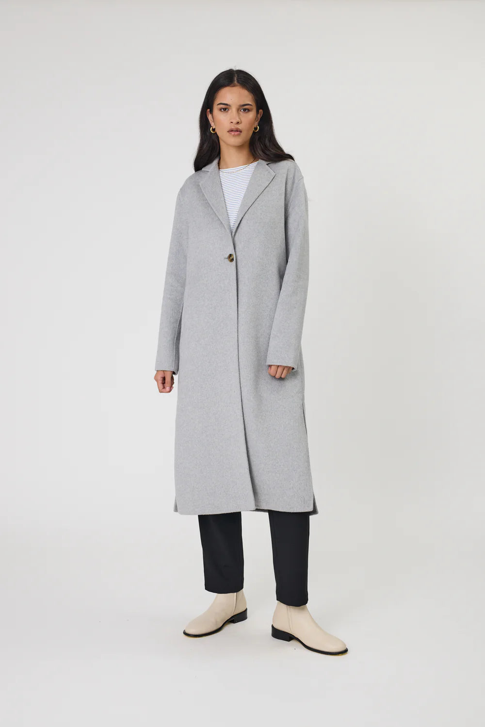 Marlow - Blaze Wool Coat - Grey Marle