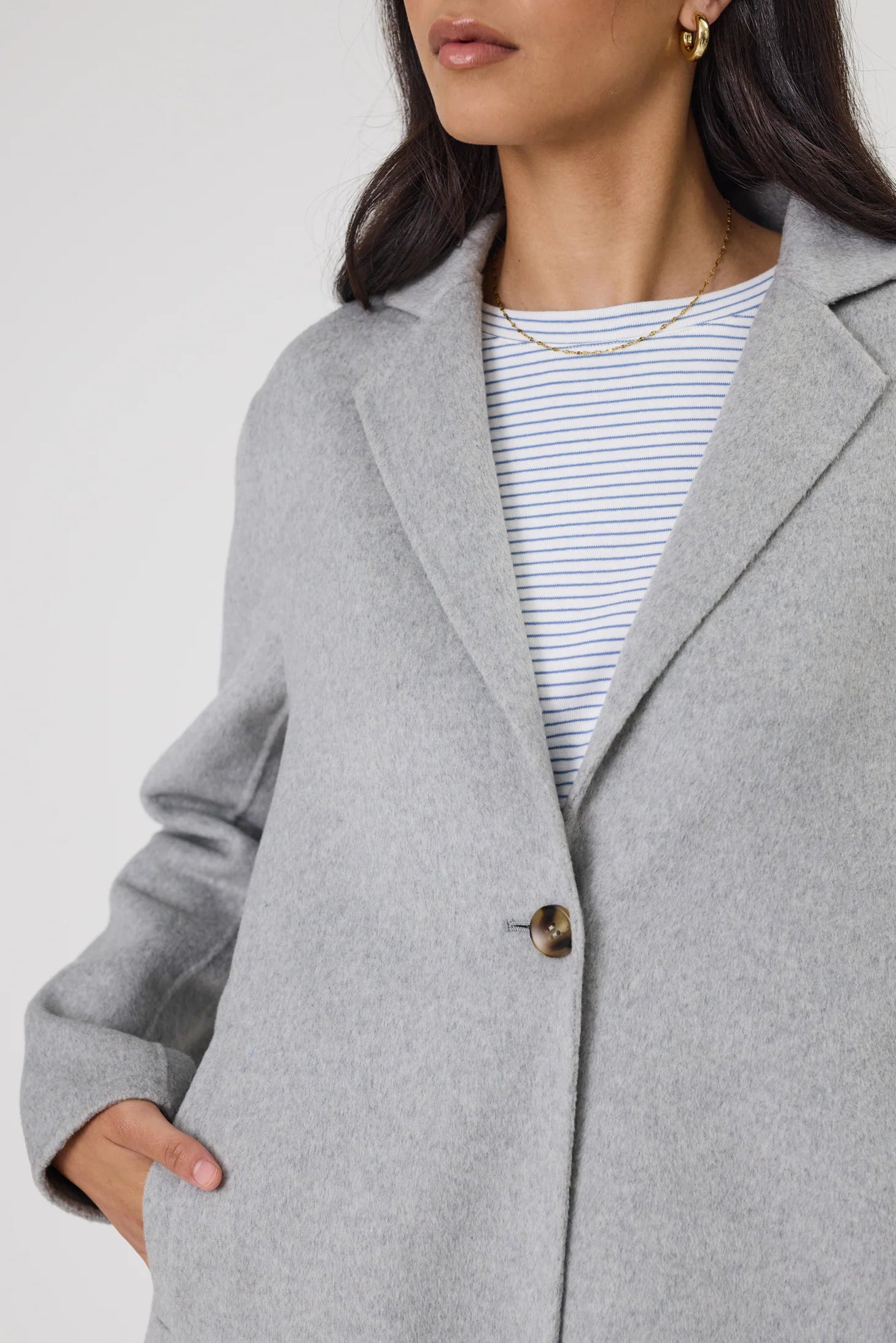 Marlow - Blaze Wool Coat - Grey Marle