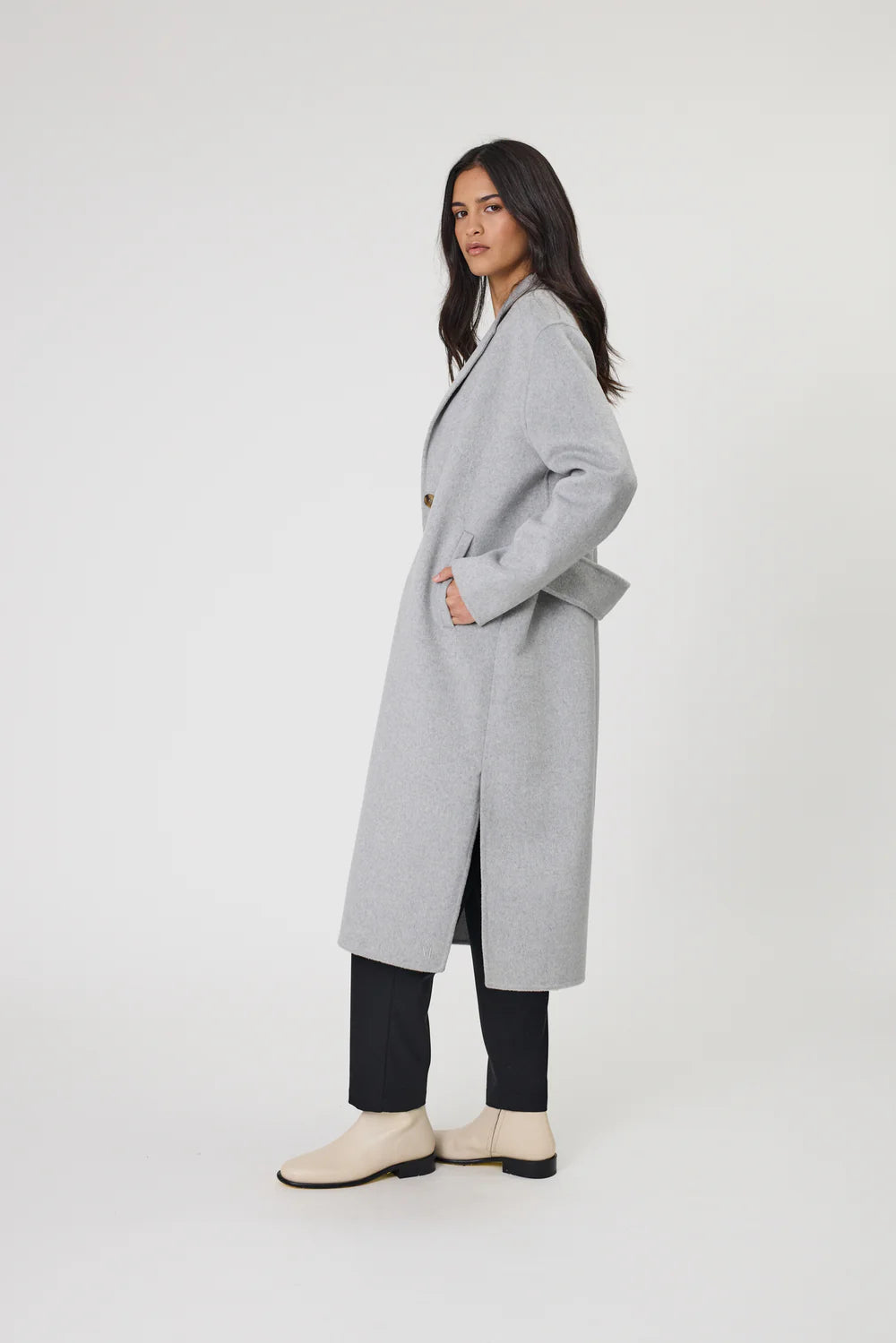Marlow - Blaze Wool Coat - Grey Marle