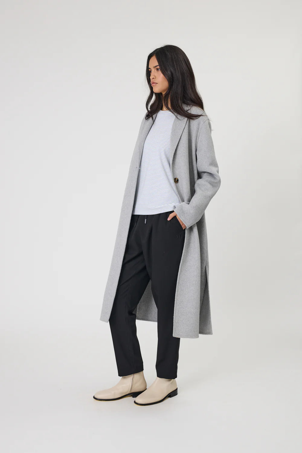 Marlow - Blaze Wool Coat - Grey Marle