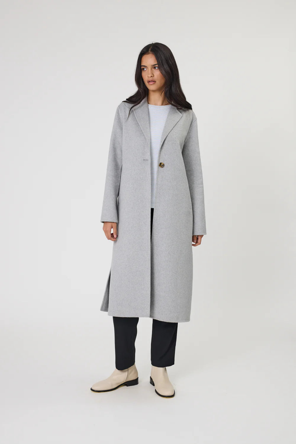 Marlow - Blaze Wool Coat - Grey Marle