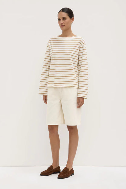 Assembly Label - Bonne Long Sleeve Tee - Tan/Antique White