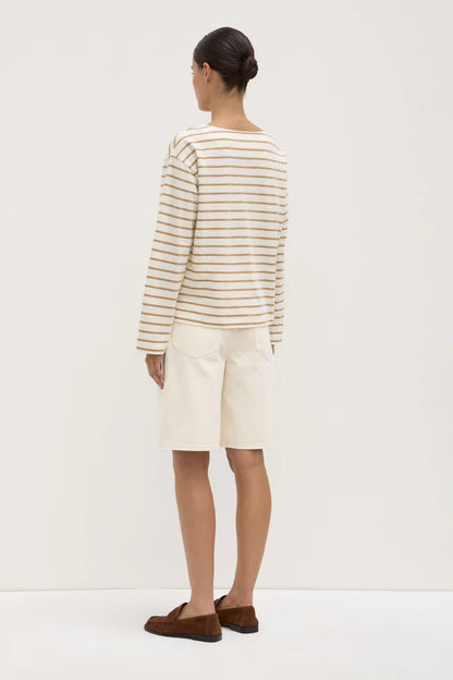 Assembly Label - Bonne Long Sleeve Tee - Tan/Antique White