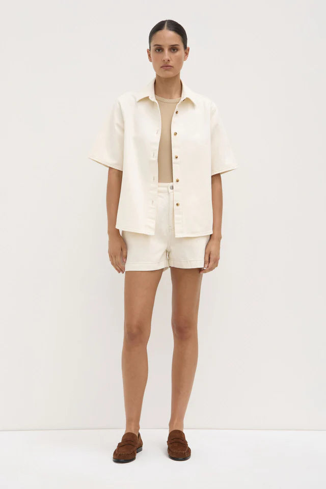 Assembly Label - Boxy Denim Short - Ecru