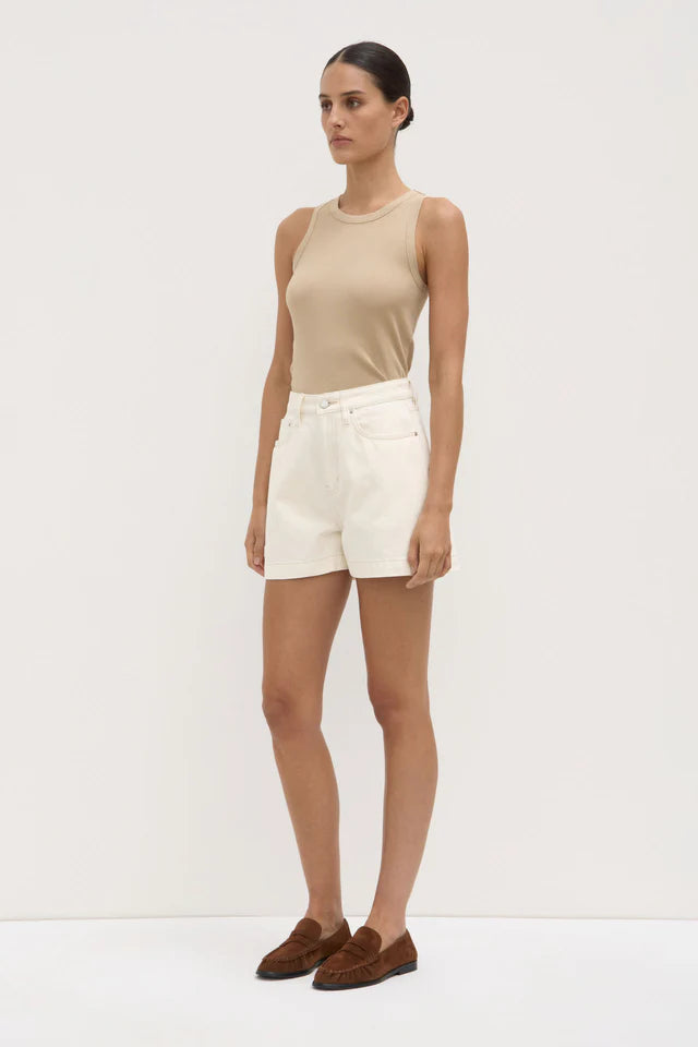Assembly Label - Boxy Denim Short - Ecru