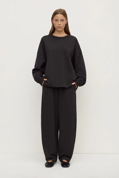 Assembly Label - Brushed Cotton Lounge Sweater - Washed Black