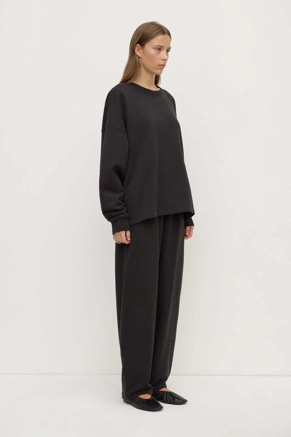 Assembly Label - Brushed Cotton Lounge Sweater - Washed Black