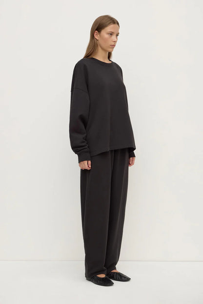 Assembly Label - Brushed Cotton Lounge Sweater - Washed Black