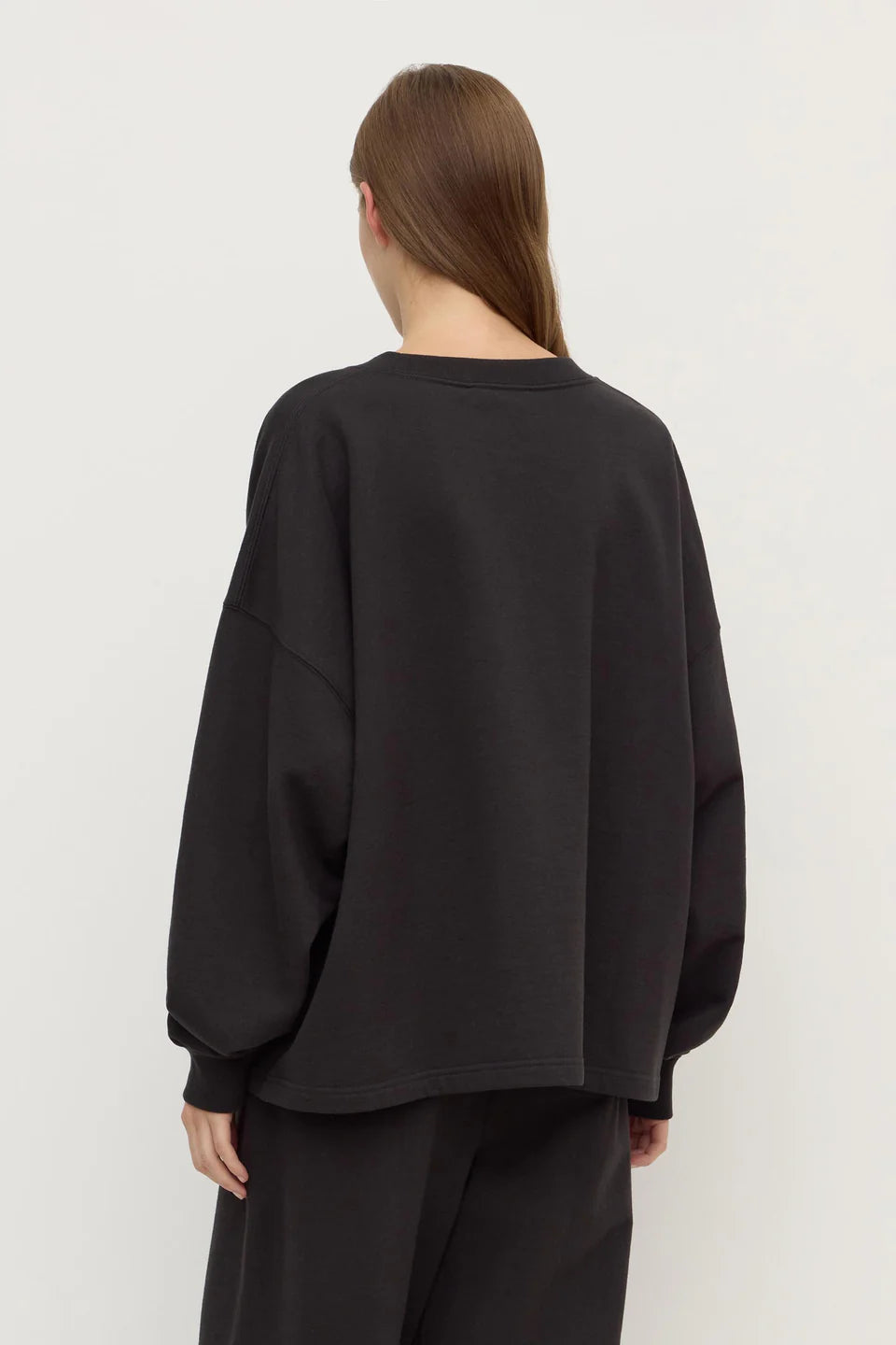 Assembly Label - Brushed Cotton Lounge Sweater - Washed Black