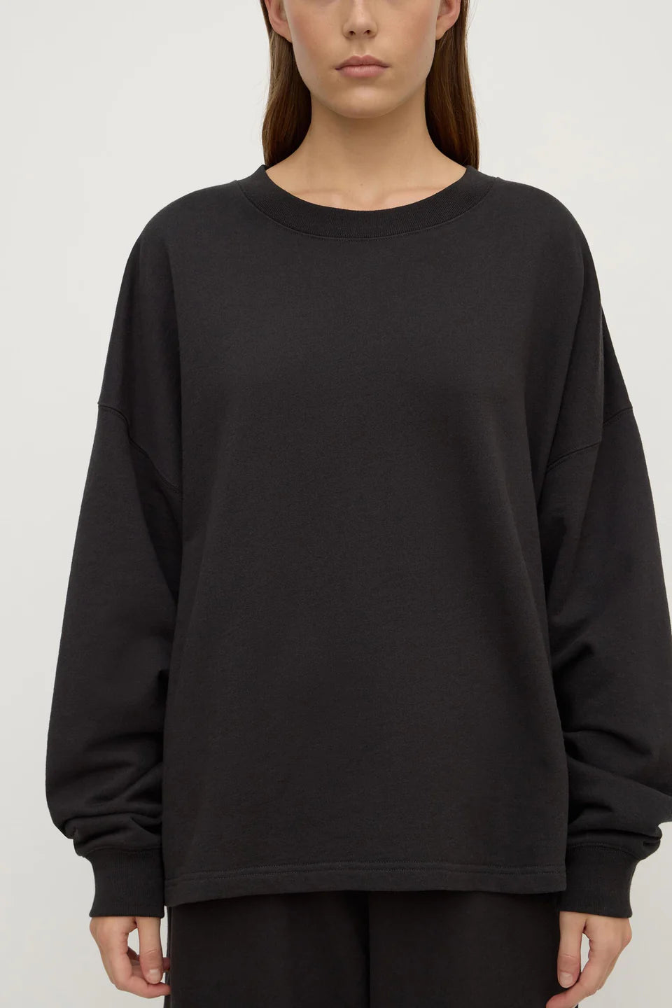 Assembly Label - Brushed Cotton Lounge Sweater - Washed Black