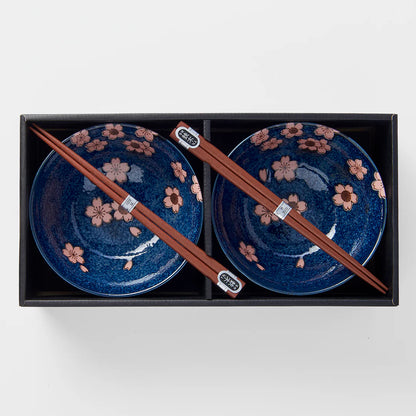Naibu - Blue &amp; Pink Sakura Bowl Set