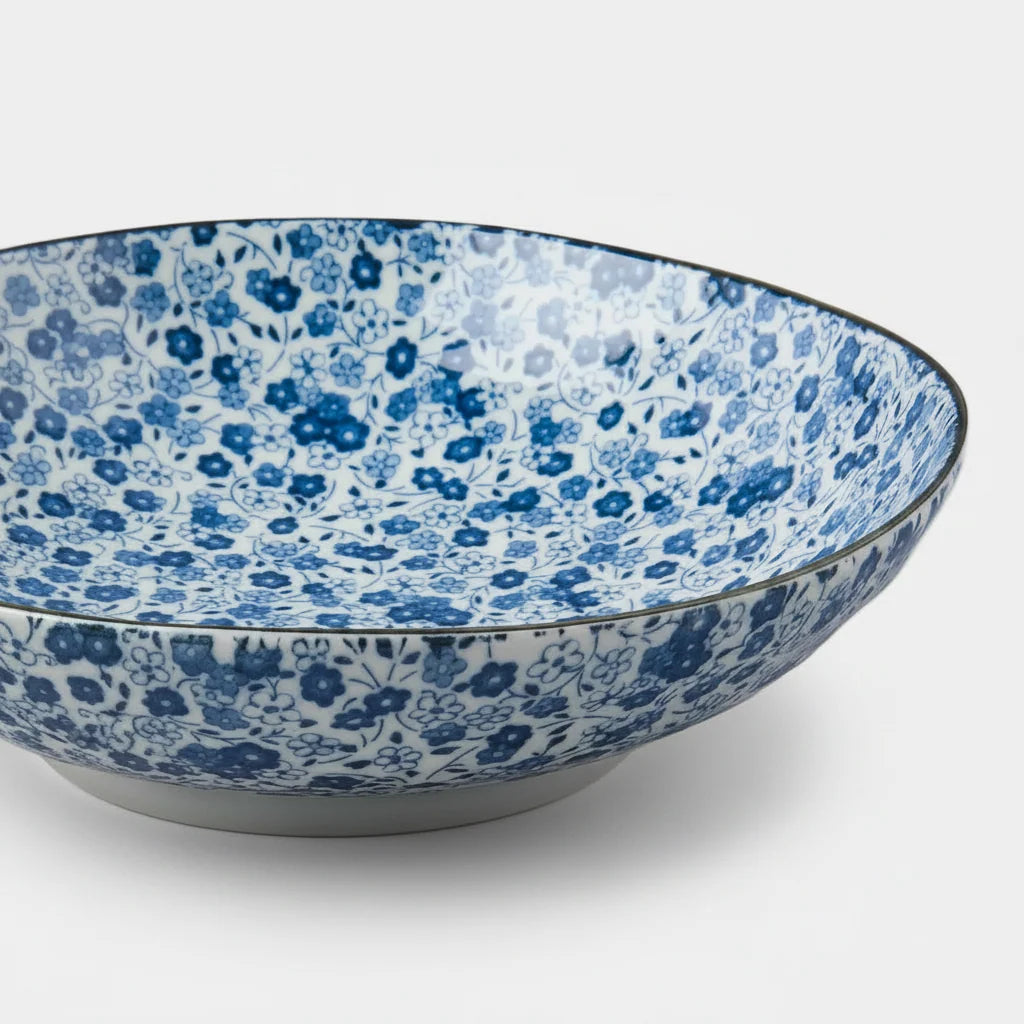 NAIBU - BLUE DAISY SHALLOW BOWL