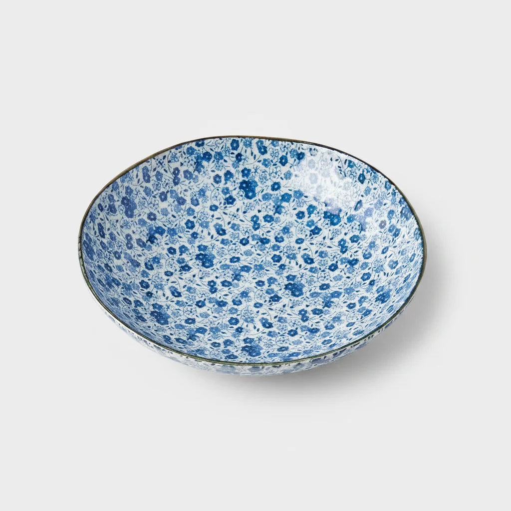 NAIBU - BLUE DAISY SHALLOW BOWL