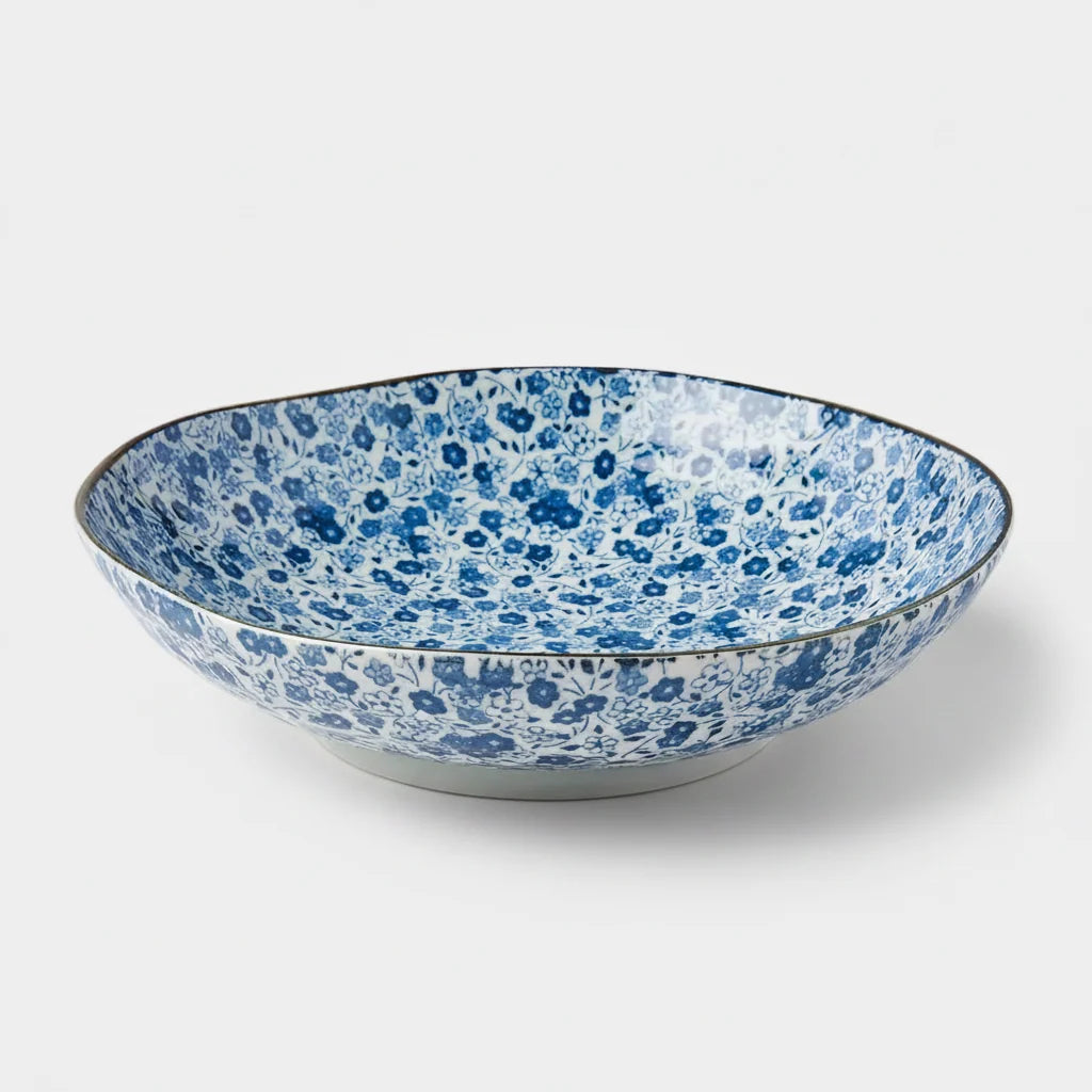 NAIBU - BLUE DAISY SHALLOW BOWL