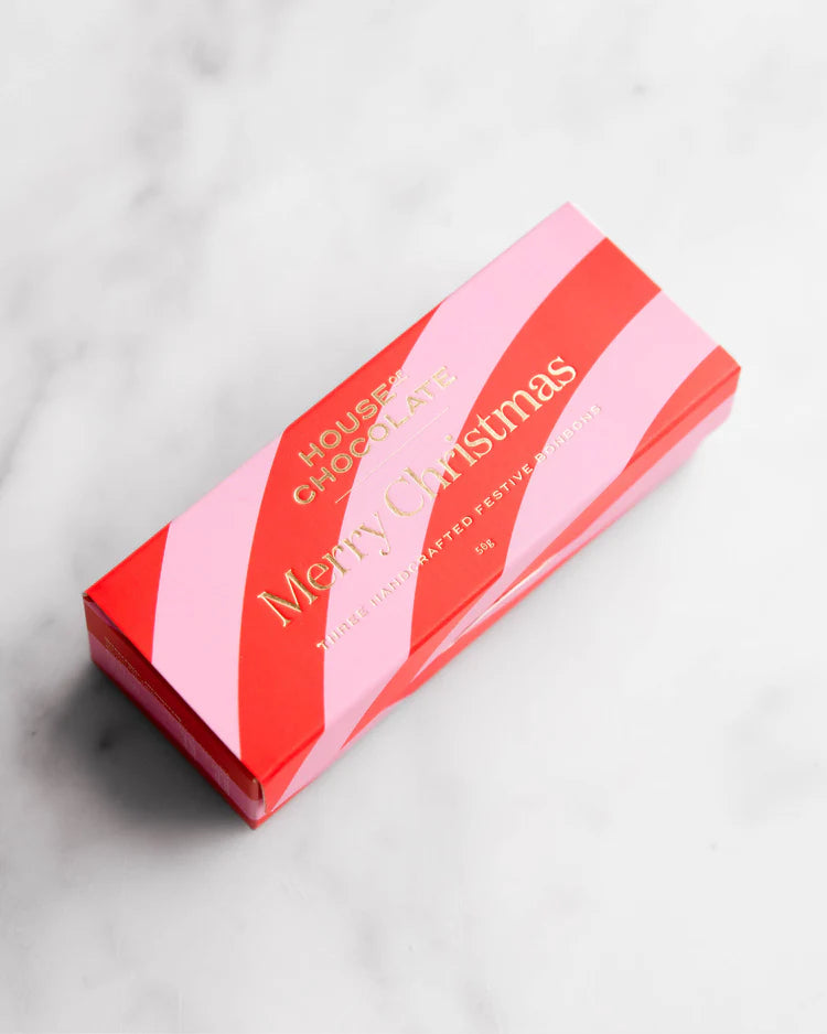 House of Chocolate - Christmas Mixed Bonbon Box (3Pk) - Red