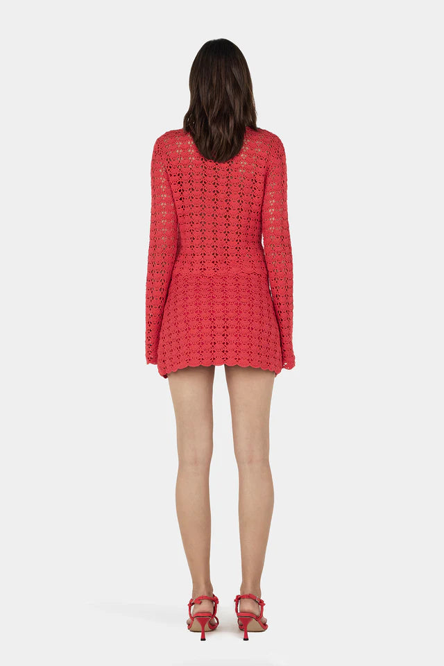 Hansen &amp; Gretel - Cleo Crochet Cardi - Red Crochet