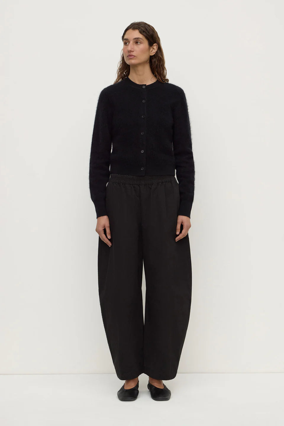 Assembly Label - Carina Merino Wool Long Sleeve Cardigan - Black