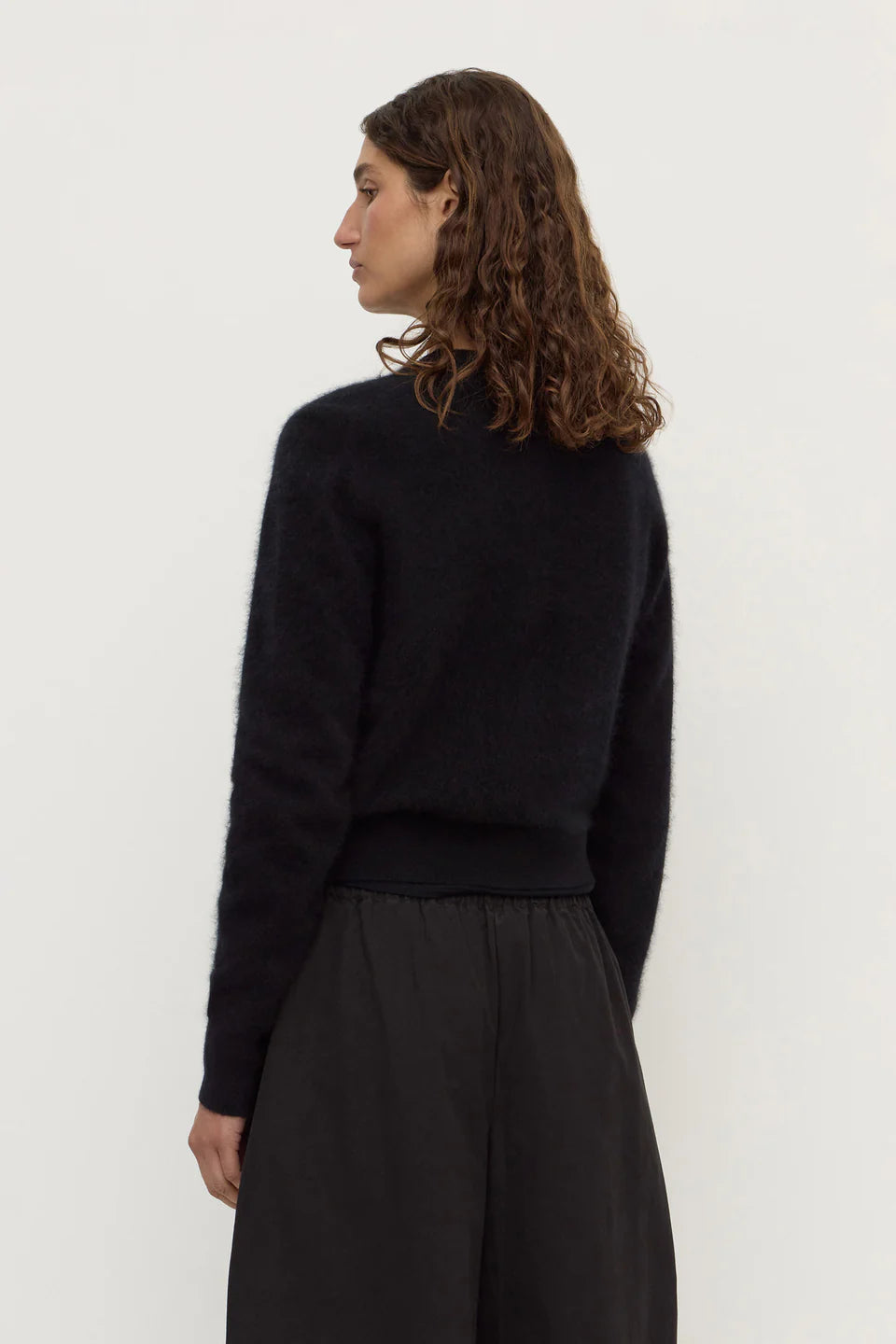 Assembly Label - Carina Merino Wool Long Sleeve Cardigan - Black