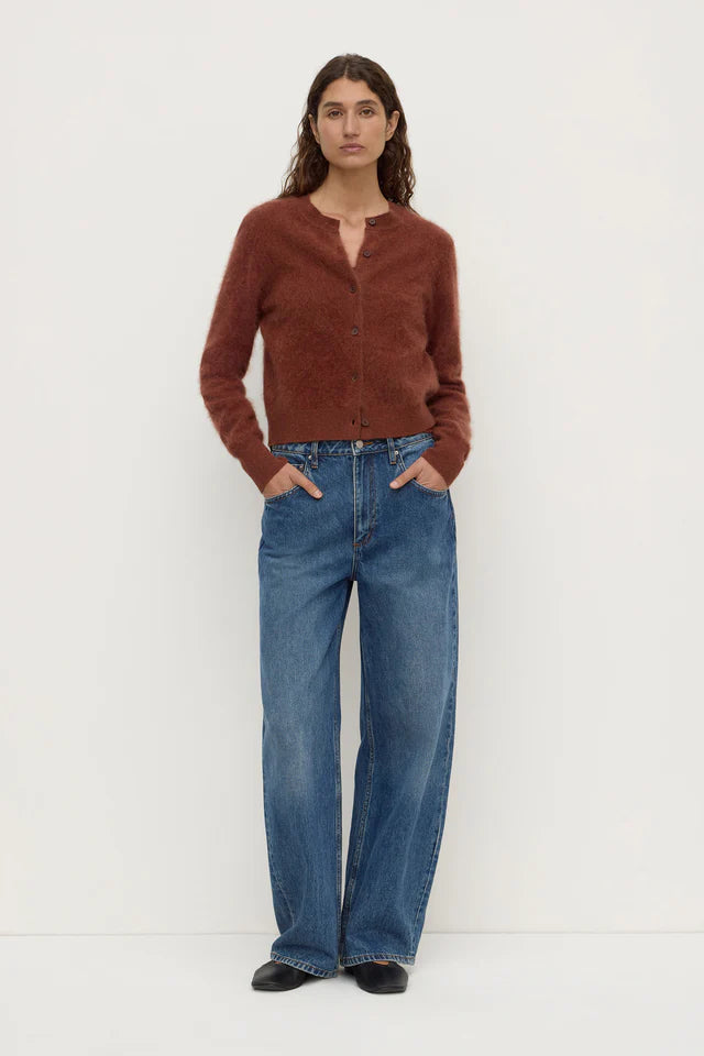 Assembly Label - Carina Merino Wool Long Sleeve Cardigan - Burnt Amber
