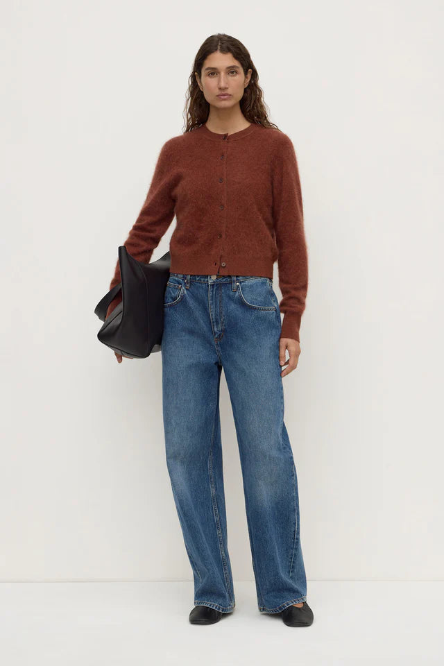 Assembly Label - Carina Merino Wool Long Sleeve Cardigan - Burnt Amber