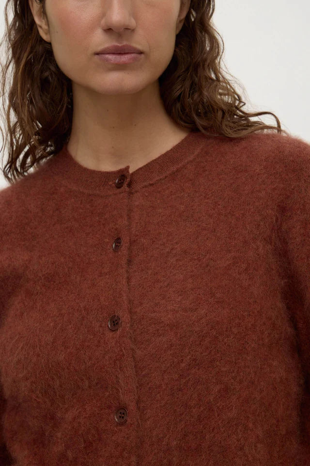 Assembly Label - Carina Merino Wool Long Sleeve Cardigan - Burnt Amber