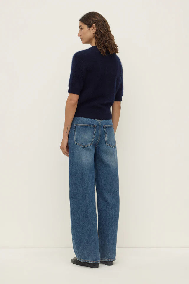 Assembly Label - Carina Wool Short Sleeve Cardigan - True Navy