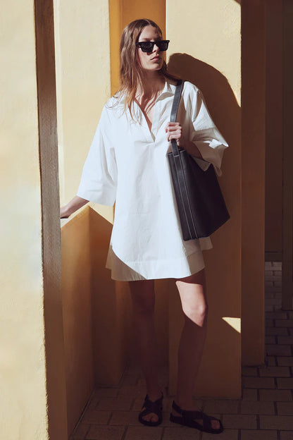 Assembly Label - Claire Mini Shirt Dress - White