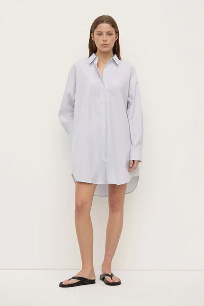 Assembly Label - Cora Stripe Shirt Dress - White/Navy Stripe