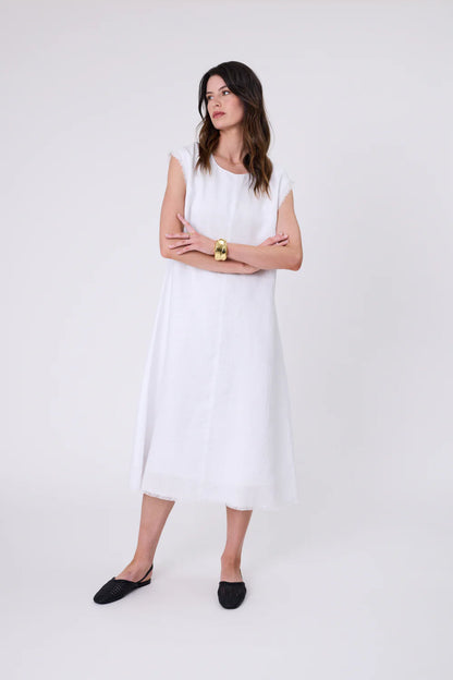 Marlow - Costa Lenin Dress - White