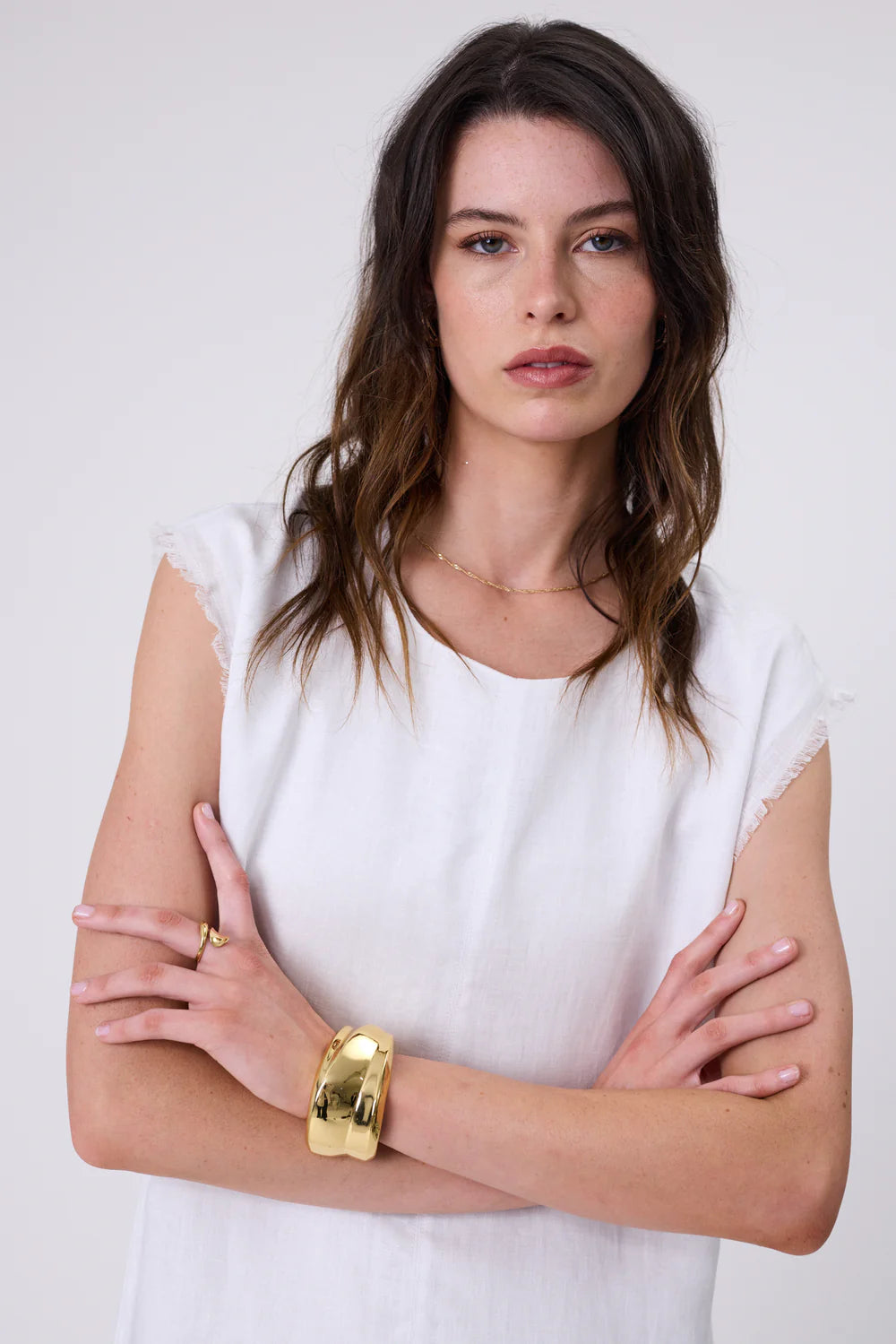 Marlow - Costa Lenin Dress - White