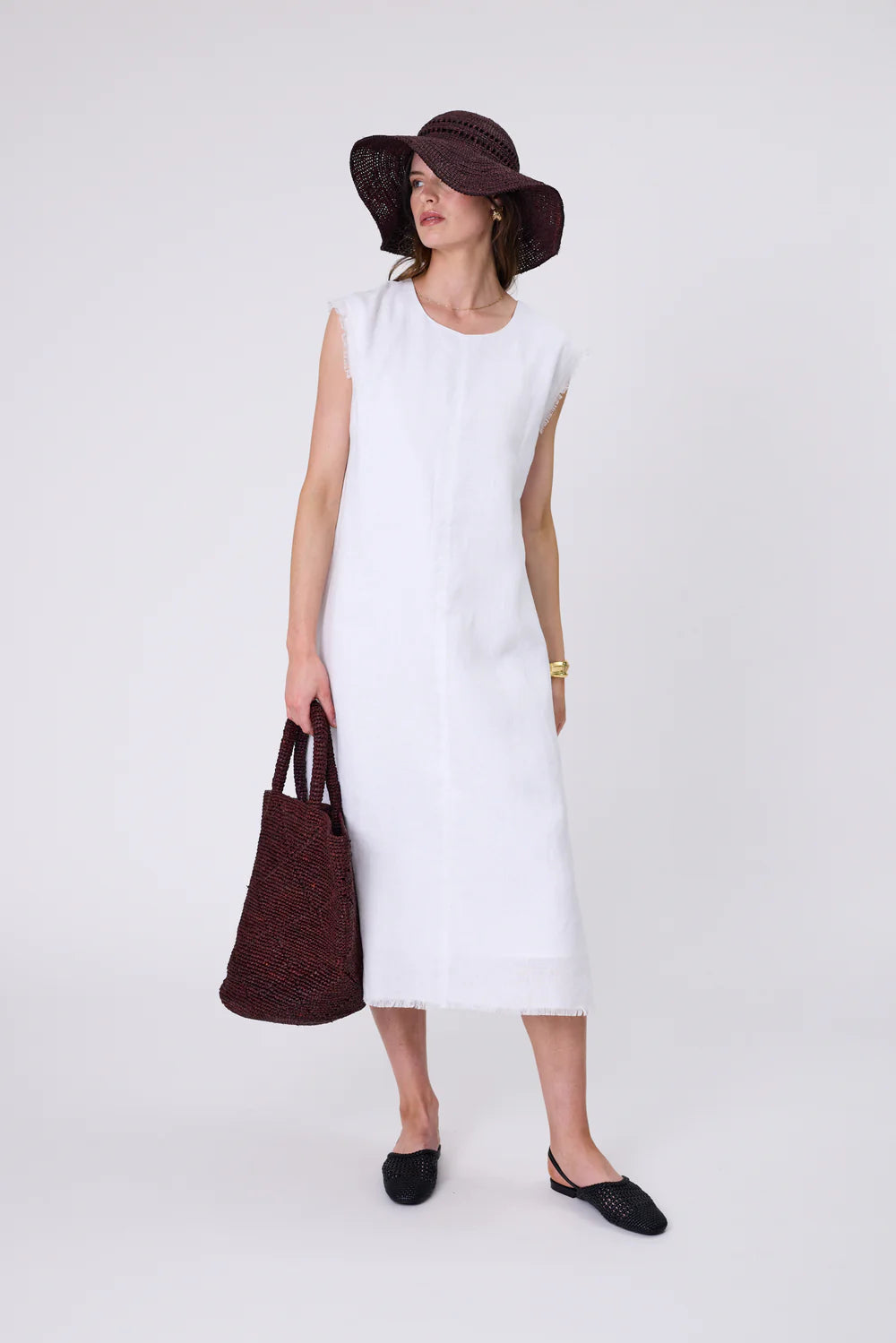 Marlow - Costa Lenin Dress - White