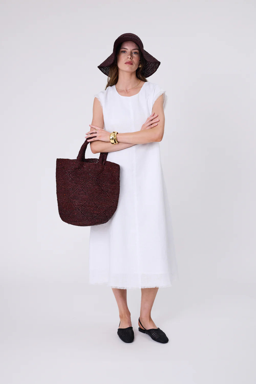 Marlow - Costa Lenin Dress - White