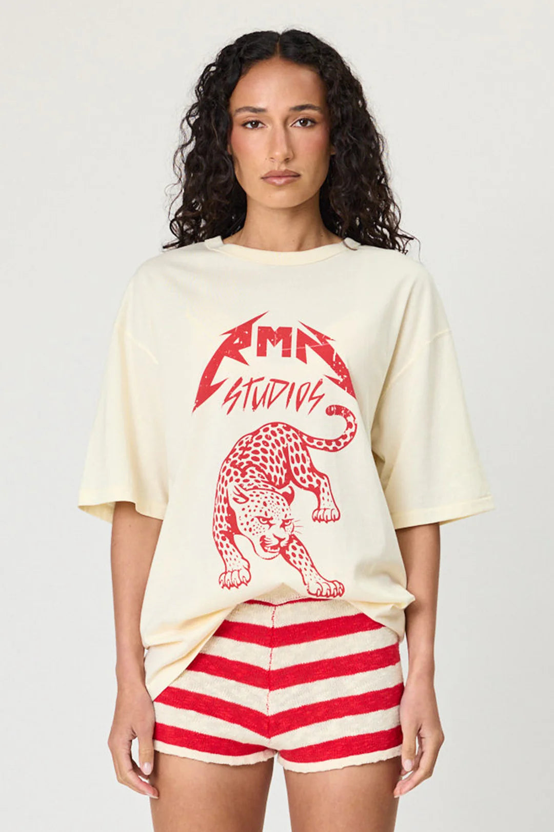 Remain - Leopard Tee - Ivory