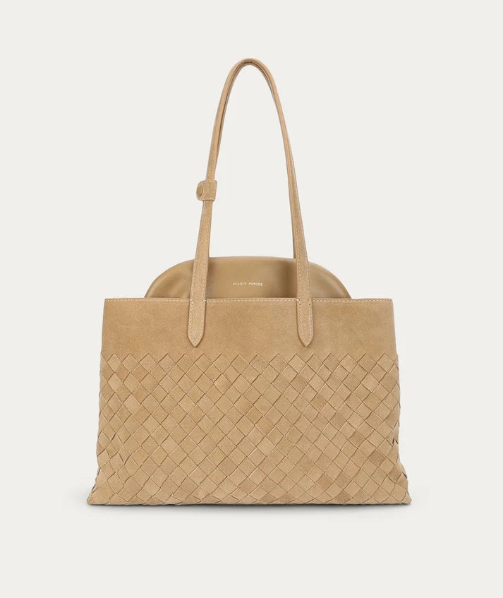 DEADLY PONIES - VAULT TOTE - OAT WOVEN SUEDE