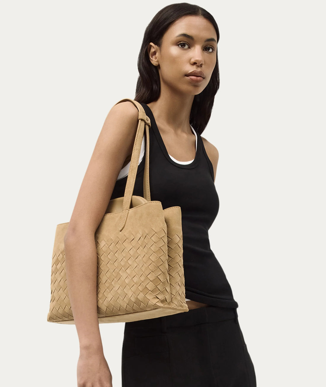 DEADLY PONIES - VAULT TOTE - OAT WOVEN SUEDE
