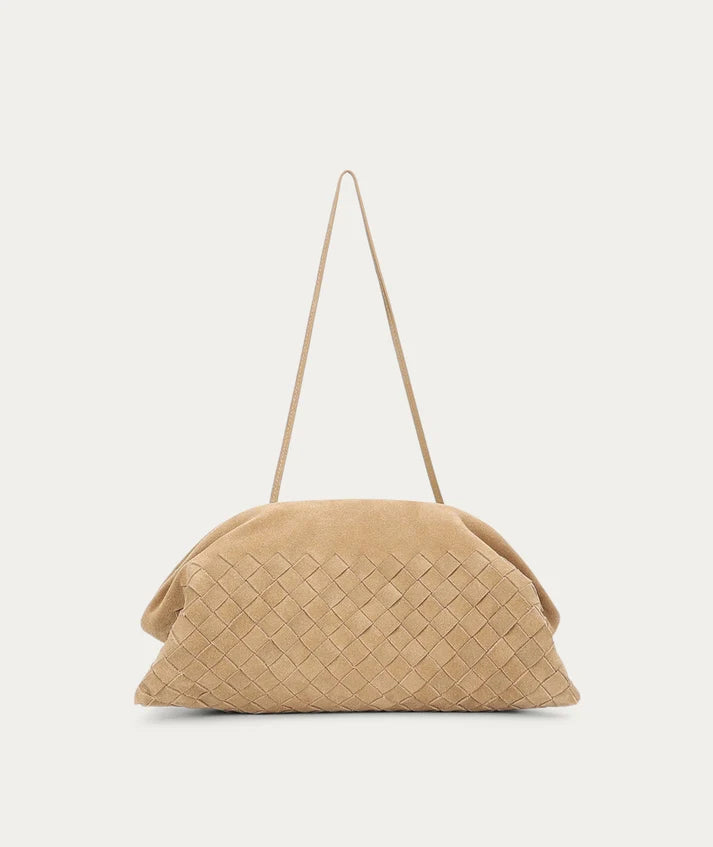 DEADLY PONIES - VAULT CLUTCH - OAT WOVEN SUEDE