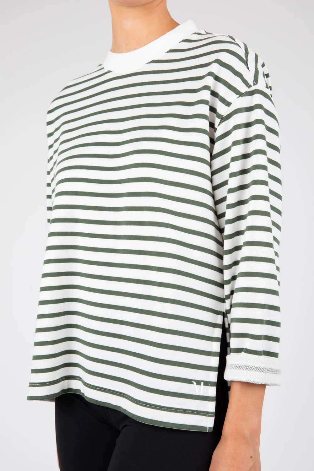 Marlow - Daily Sweat Long Sleeve Olive Stripe