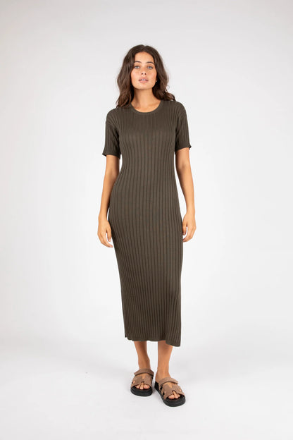 Marlow - Day Off Knit Dress Maxi Cypress