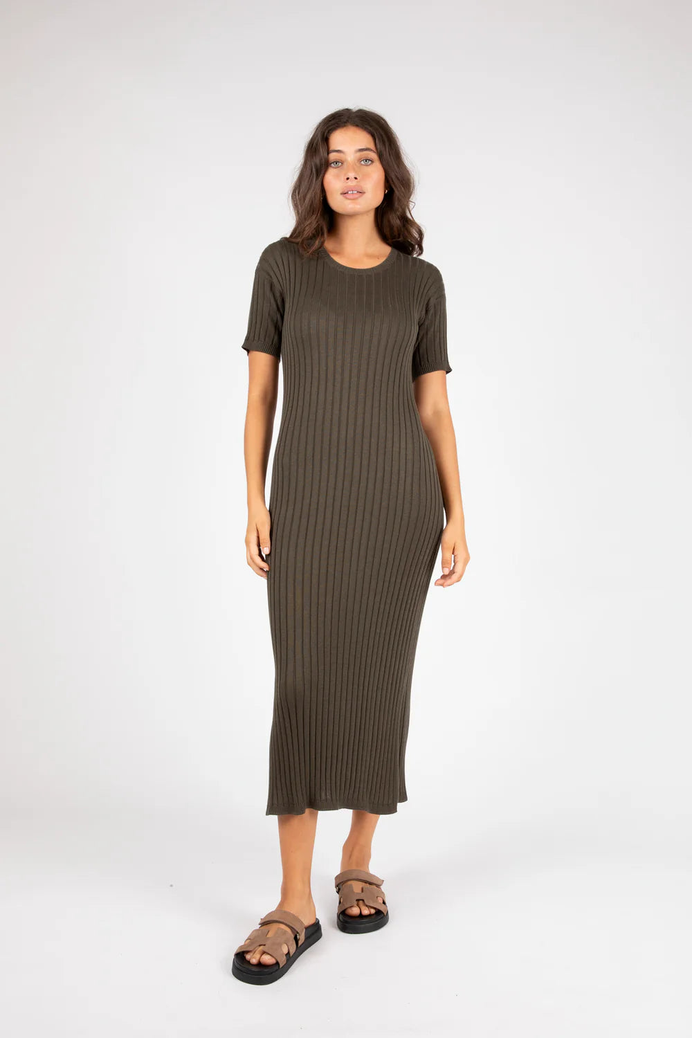 Marlow - Day Off Knit Dress Maxi Cypress