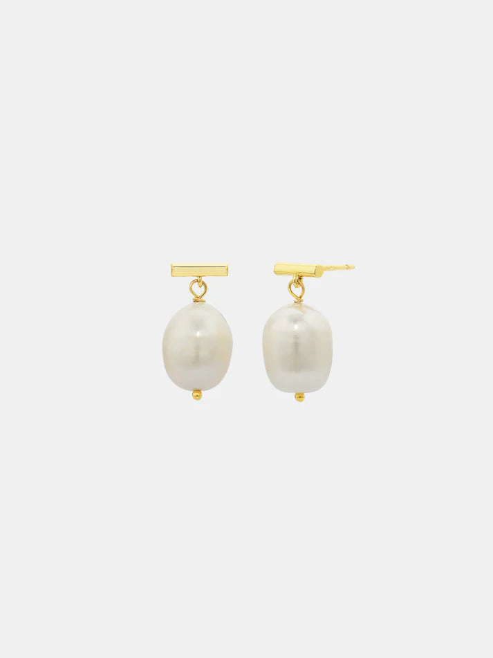 Sophie - Drop Pearl Studs - Large