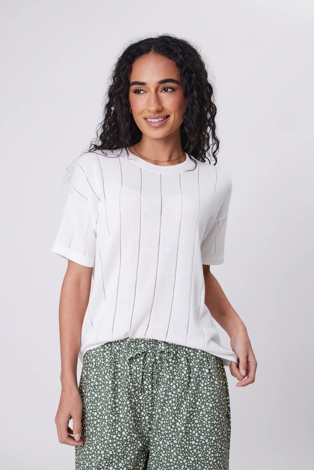 Marlow - Ember Knit Tee - Chalk