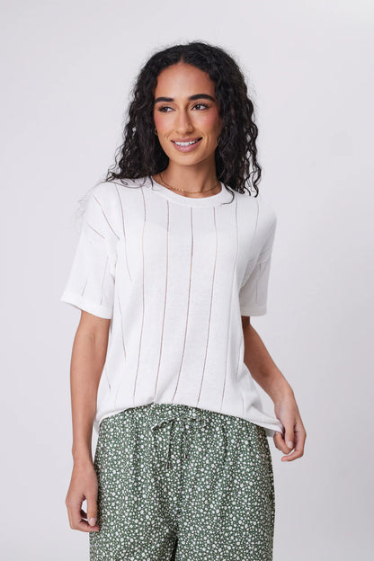 Marlow - Ember Knit Tee - Chalk